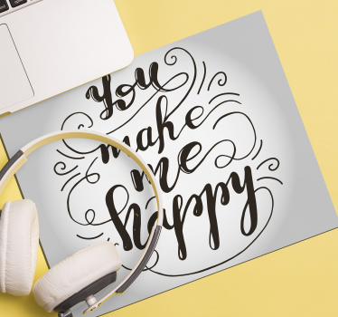Mouse pad frases arte de mensaje alegre - TenVinilo