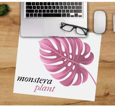 Alfombrilla de ratón frases Monstera minimalista rosa - TenVinilo