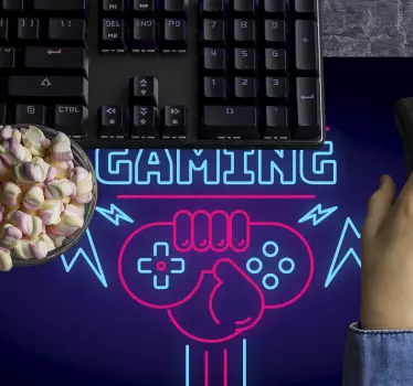 Alfombrilla gaming XXL gaming neón - TenVinilo