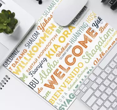 Alfombrilla para ratón bienvenido diferentes idiomas - TenVinilo