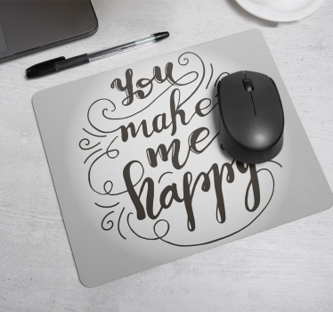 Mouse pad frases arte de mensaje alegre - TenVinilo