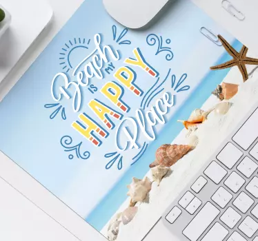 Mouse pad frases cita de felicidad en la playa - TenVinilo