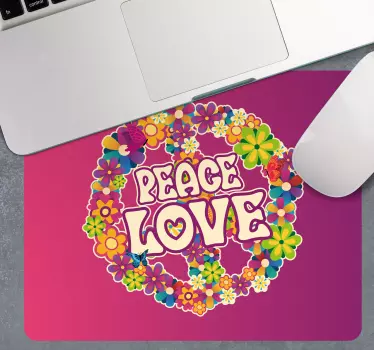 Mouse pad frases colorido floral de paz - TenVinilo