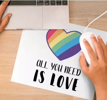 Mouse pad frases corazón arcoíris amor - TenVinilo