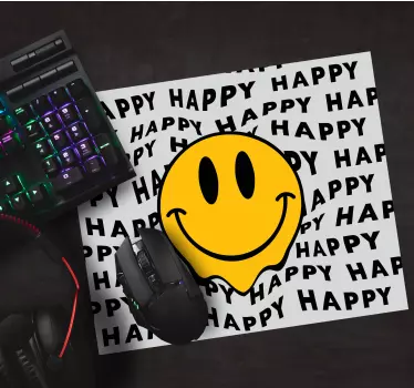 Mouse pad frases emblema de carita sonriente - TenVinilo