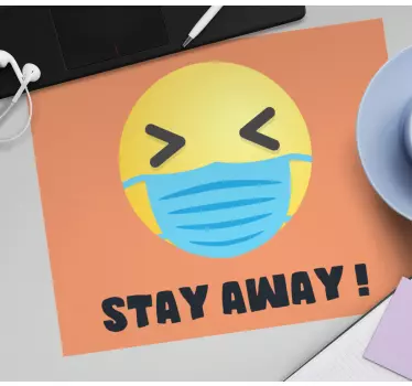 Mouse pad frases emoji con mascarilla - TenVinilo