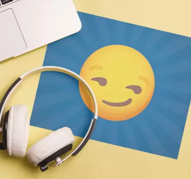 Mouse pad frases expresión emoji sonriente - TenVinilo