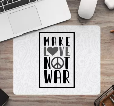 Mouse pad frases haz el amor, no la guerra - TenVinilo