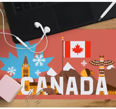 Mouse pad mapamundi arte del simbolismo canadiense - TenVinilo