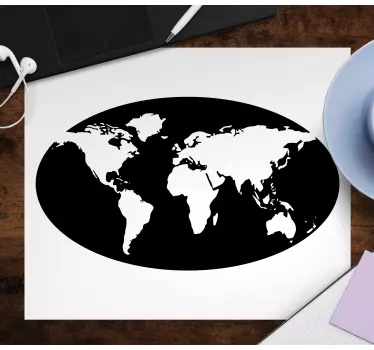 Mouse pad mapamundi contorno artístico mundial - TenVinilo