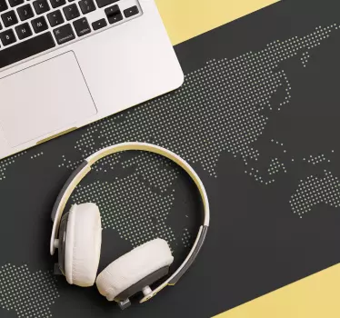 Mouse pad mapamundi contorno del mundo estilizado - TenVinilo