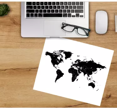 Mouse pad mapamundi contorno global estilizado - TenVinilo