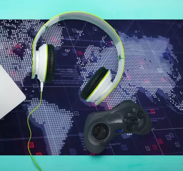 Mouse pad mapamundi coordenadas globales interactivas - TenVinilo