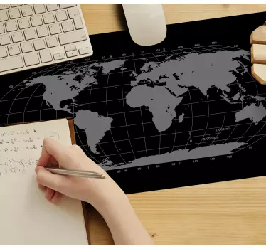 Mouse pad mapamundi cuadrícula del mundo - TenVinilo