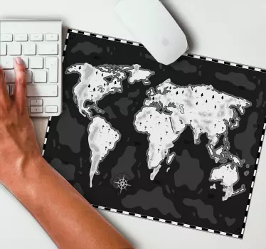 Mouse pad mapamundi mapa global estilizado - TenVinilo