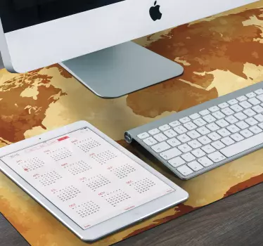 Mouse pad mapamundi mapa global retro - TenVinilo