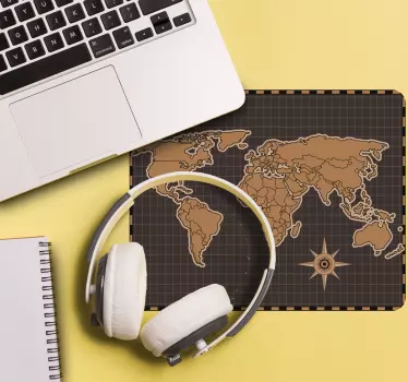 Mouse pad mapamundi mapa mundial extenso - TenVinilo