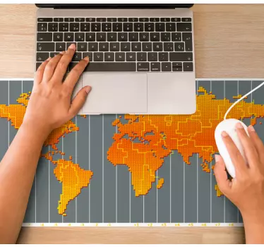 Mouse pad mapamundi mapa mundial pixelado - TenVinilo