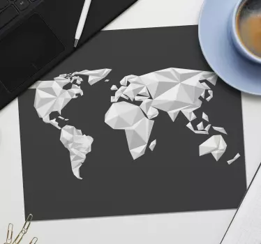 Mouse pad mapamundi mapa mundial poligonal - TenVinilo