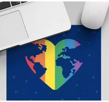 Mouse pad mapamundi mundo en forma de corazón - TenVinilo