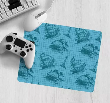 Mouse pad mapamundi patrones náuticos vintage - TenVinilo