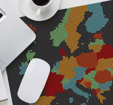 Mouse pad mapamundi regiones geográficas coloridas - TenVinilo