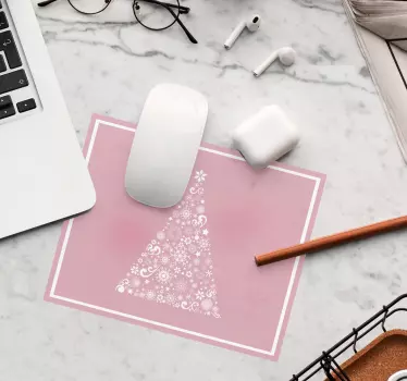 Mousepad navidad Árbol de copos de nieve elegante - TenVinilo