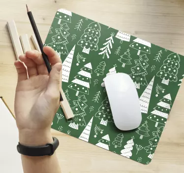 Mousepad navidad Árboles navideños divertidos - TenVinilo