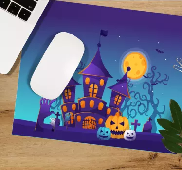 Mousepad navidad castillo embrujado de halloween - TenVinilo