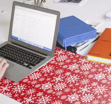 Mousepad navidad copo de nieve estampado rojo - TenVinilo