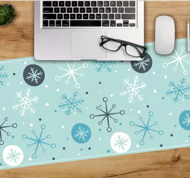 Mousepad navidad diseño de copos de nieve - TenVinilo