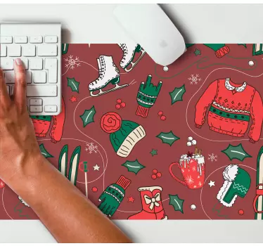 Mousepad navidad elementos festivos de invierno - TenVinilo