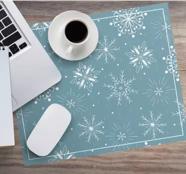 Mousepad navidad motivo de copos de nieve - TenVinilo