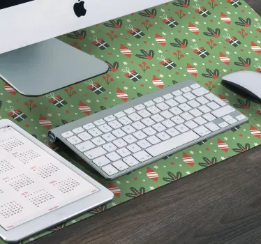 Mousepad navidad patrón de adornos festivos - TenVinilo