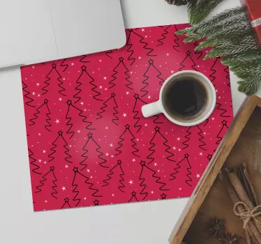 Mousepad navidad patrón de Árboles juguetones - TenVinilo