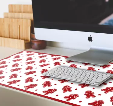 Mousepad navidad patrón de personajes de jengibre - TenVinilo
