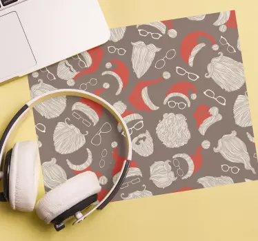Mousepad navidad patrones festivos de barba - TenVinilo
