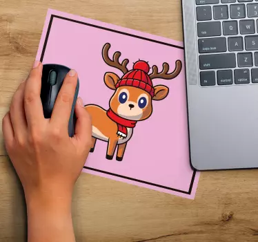Mousepad navidad personaje reno lindo - TenVinilo