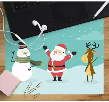Mousepad navidad personajes alegres de invierno - TenVinilo