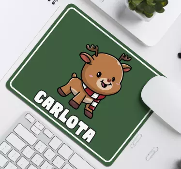 Mousepad navidad reno caricaturesco lindo - TenVinilo