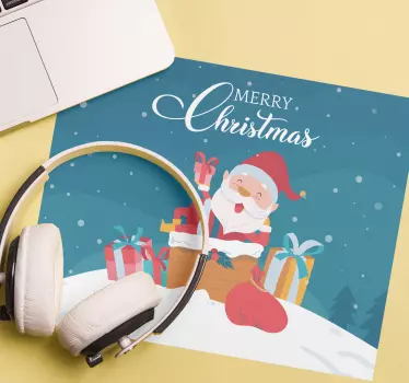 Mousepad navidad santa claus alegría - TenVinilo