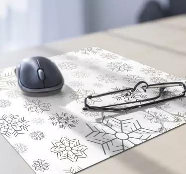 Mousepad navidad superficie con diseño de copos - TenVinilo