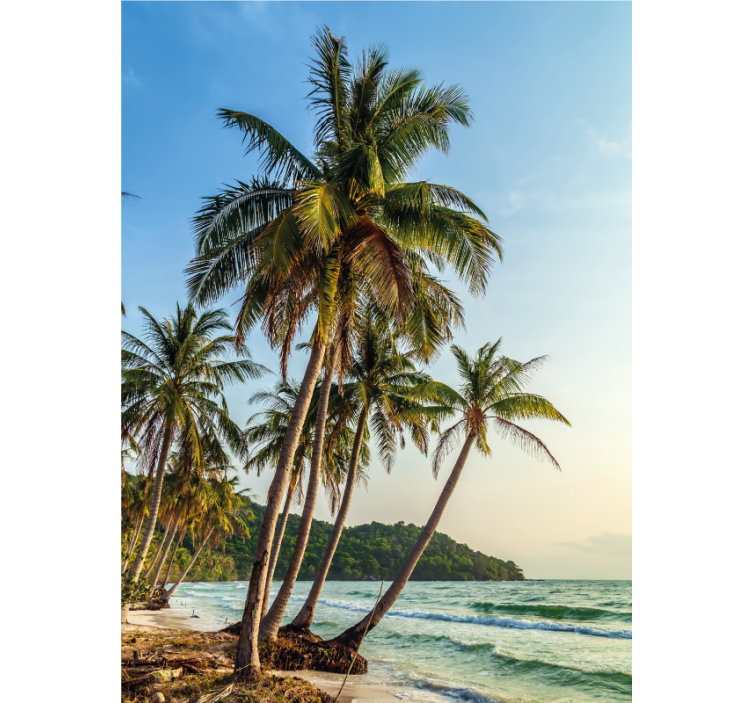 Persiana enrollable para baño palmeras en la playa - TenVinilo