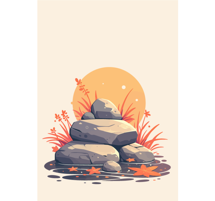 Persiana enrollable para baño piedras en el agua - TenVinilo