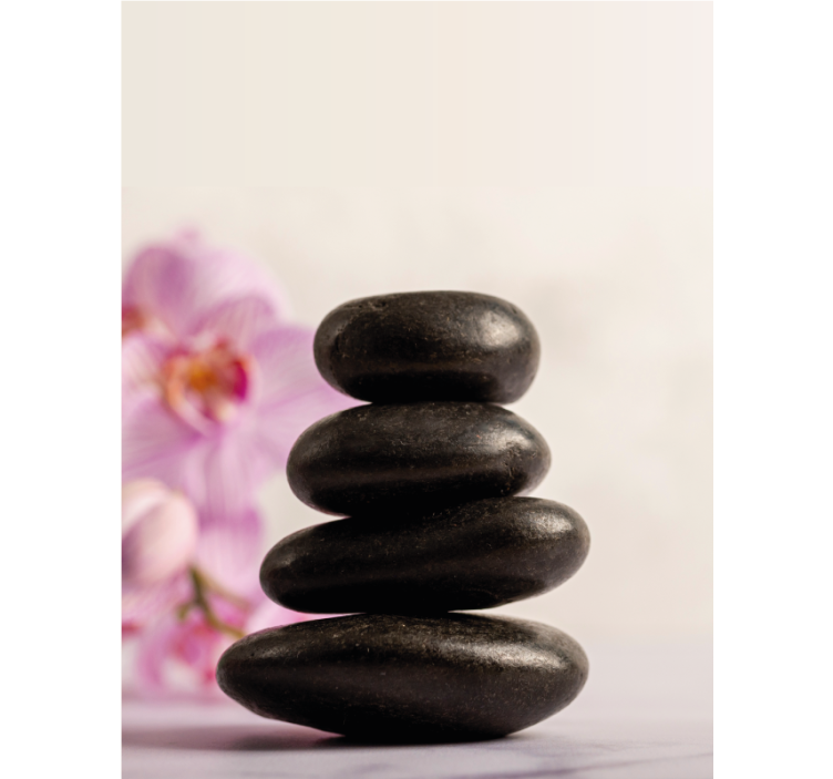 Persiana enrollable para baño bambúes zen y orquídeas rosas - TenVinilo