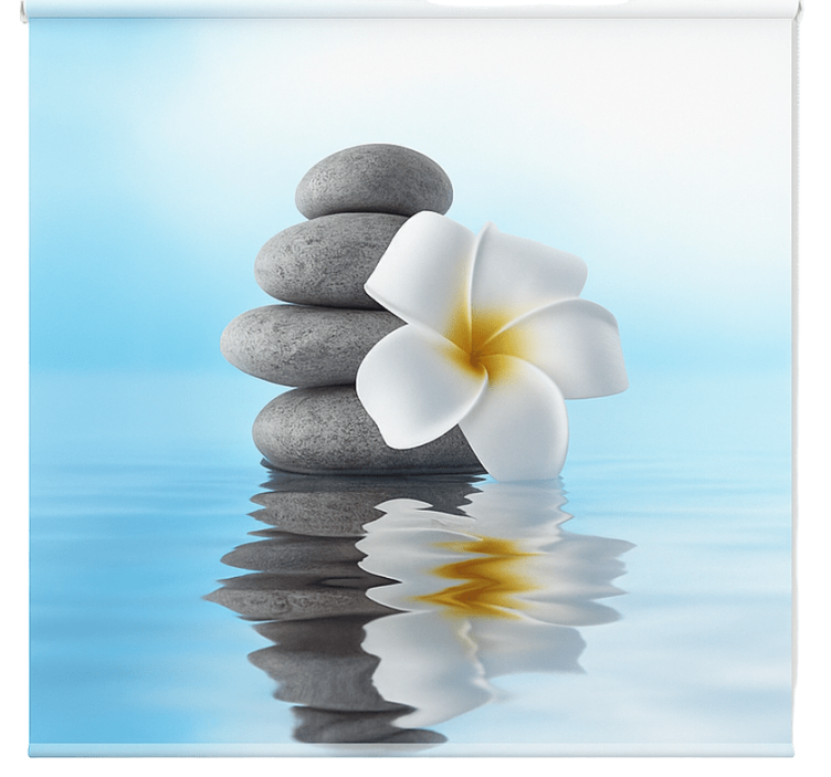 Persiana enrollable para baño azul translúcido zen - TenVinilo