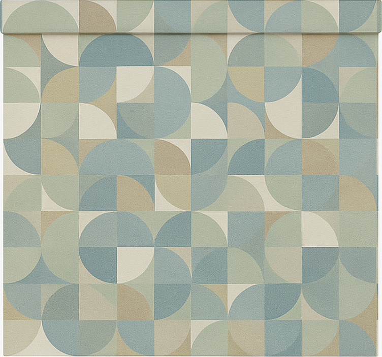 Persiana enrollable moderno formas abstractas verdes - TenVinilo