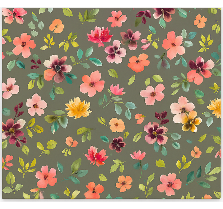 Persiana enrollable para cocina flores de acuarela vibrantes - TenVinilo