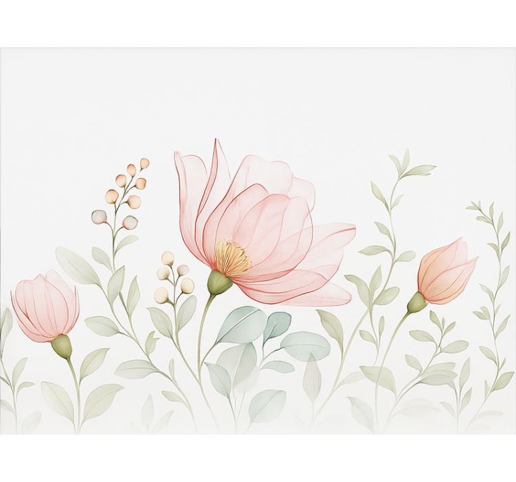 Persiana enrollable cuarto matrimonio flores translúcidas abstrac - TenVinilo