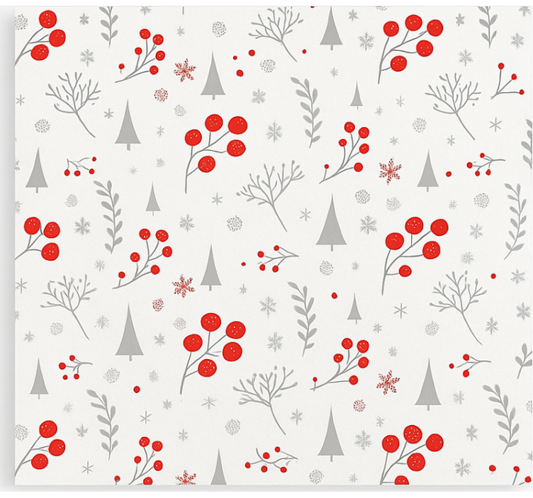 Persiana enrollable salón patrón navideño vintage - TenVinilo